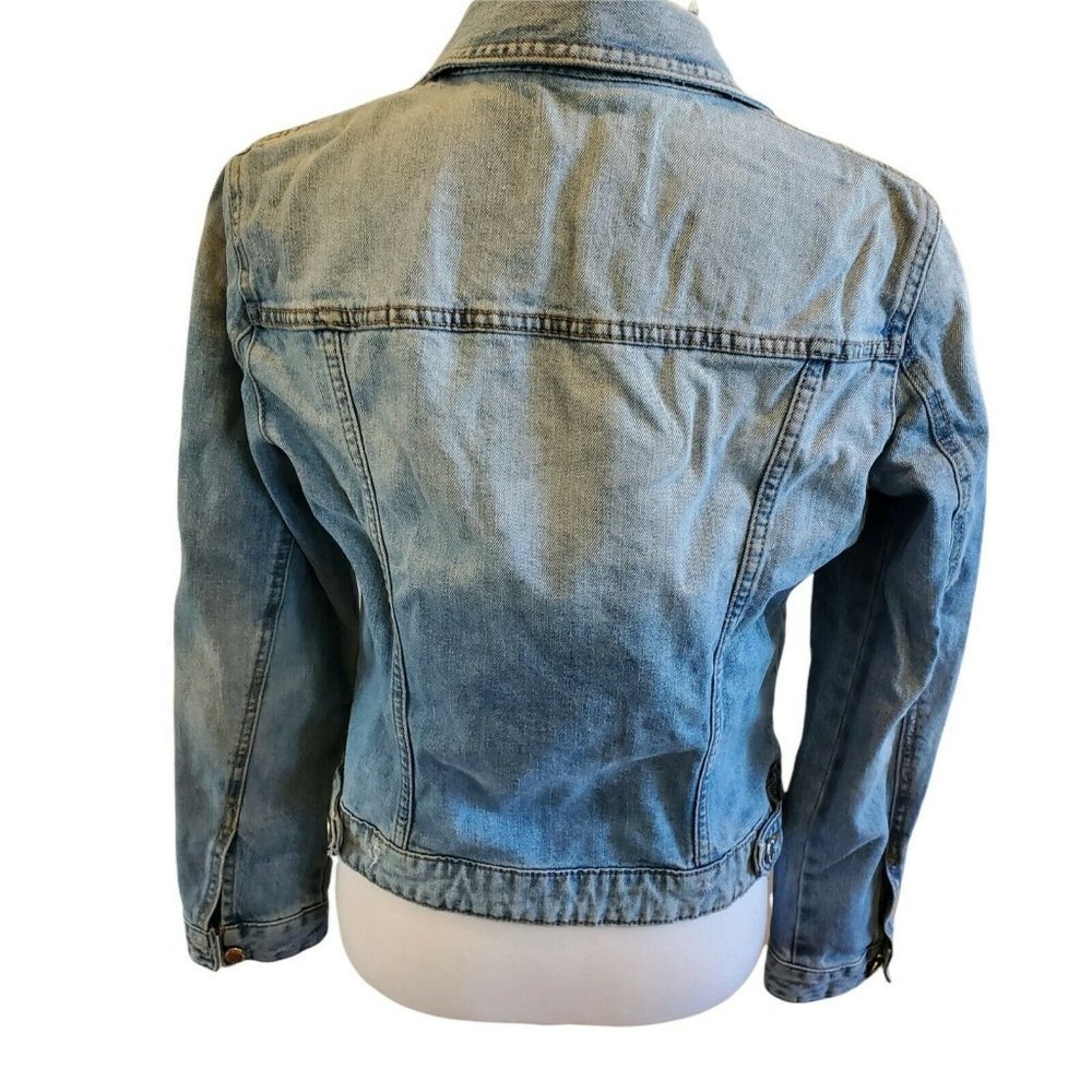 Zara TRF Womens Denim Jacket Blue Size Small Medium Jean Jacket - Picture 3 of 11